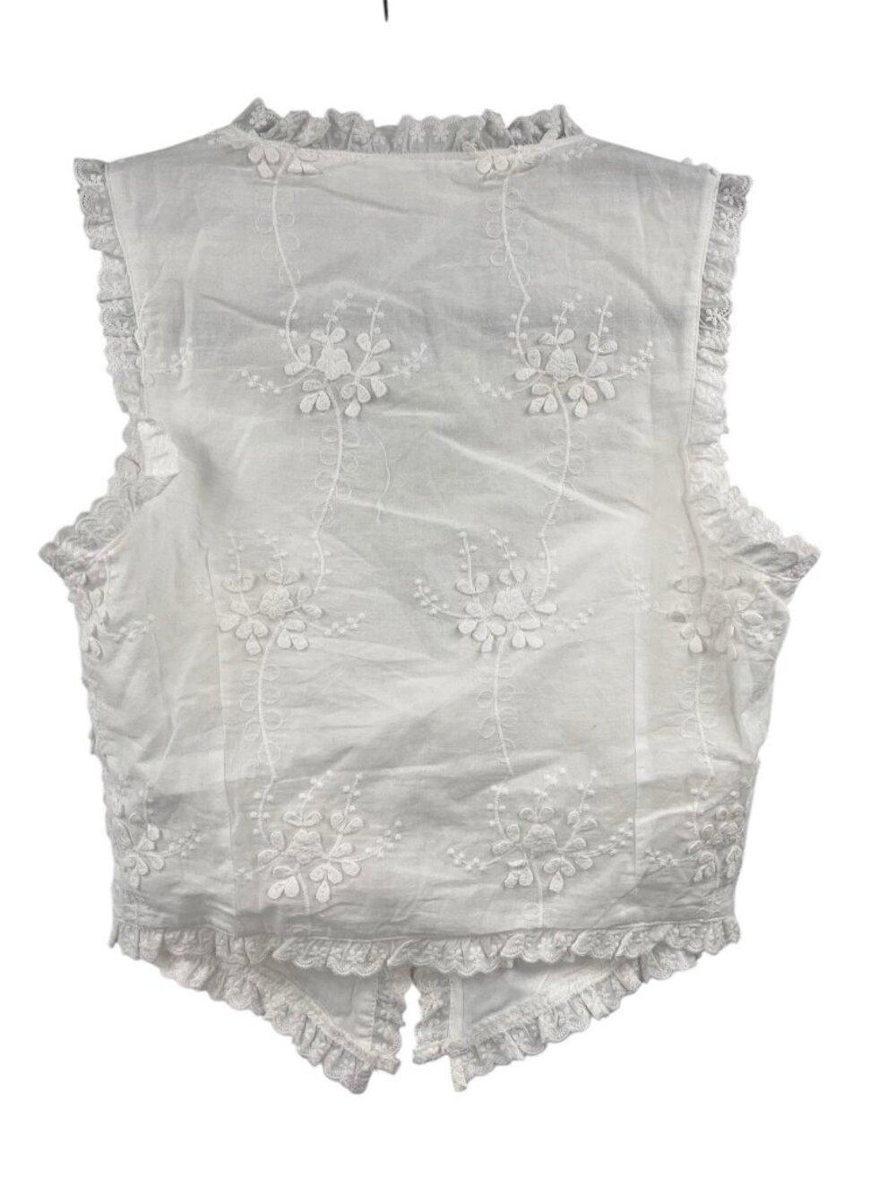 ALTAR'D STATE Women's White Sleeveless Floral Embroidered Tie Front Vest XXS - Picture 5 of 5